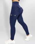 Women's Denim Pants 2025 Summer New Fashion Solid Color Buttoned Pocket Zipper Design High Waist Casual Daily Skinny Jeans
