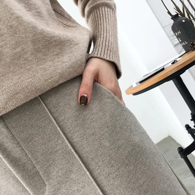 Thicken Women Pencil Pants 2025 autumn Winter Trousers OL Style Female Work Suit Pant Loose Female Trousers Capris 6648