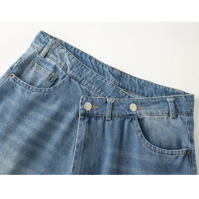 TRAF 2025 Women's Jeans Blue Baggy Jeans for Women High Waist Mom Jeans Woman Wide Leg Denim Pants Woman Jeans Summer Trousers